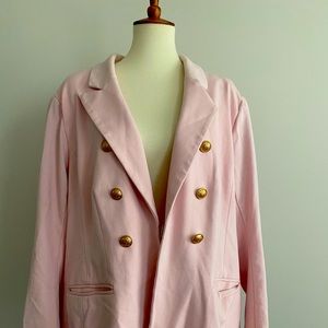 Lane Bryant size 26 cotton knit blazer blush pink